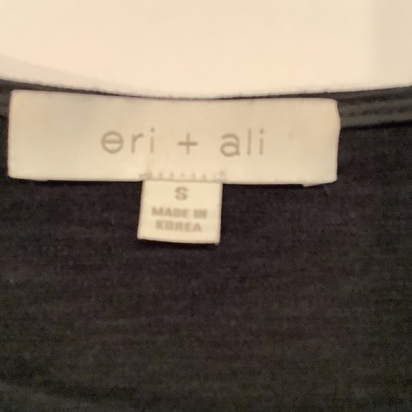 eri + ali Black Pullover Blouse Top Size Small Tiered Ruffle Bell Sleeves - Picture 8 of 10